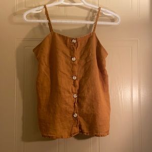 Linen Brown Tank Top